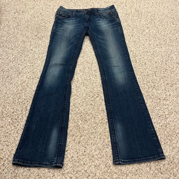 Rock Revival Denim - Rock Revival Gwen Boot Cut Jeans Sz 30 Dark Wash Denim Low Rise Retro